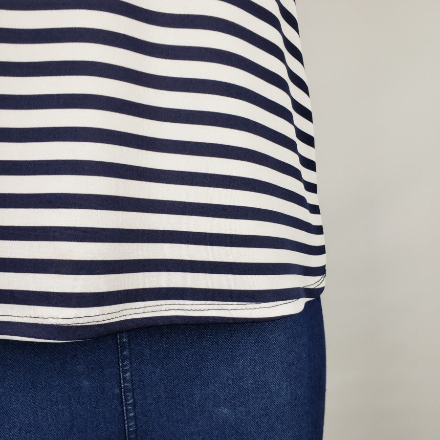De Via Navy Striped Tank Top Size S