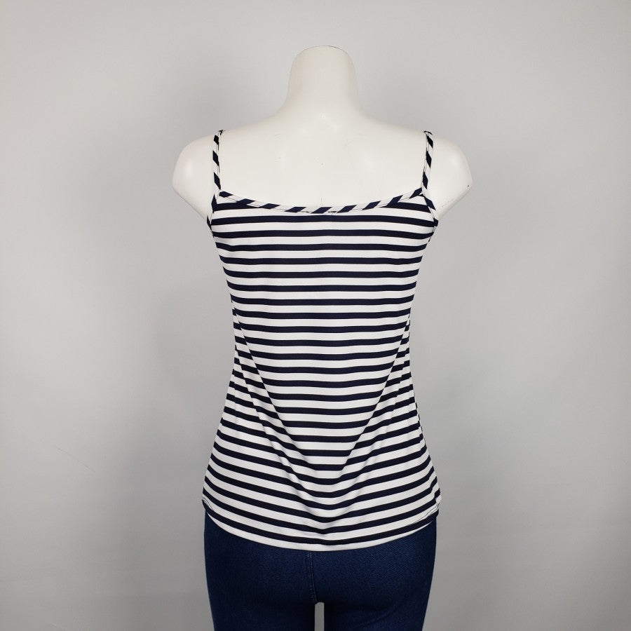 De Via Navy Striped Tank Top Size S