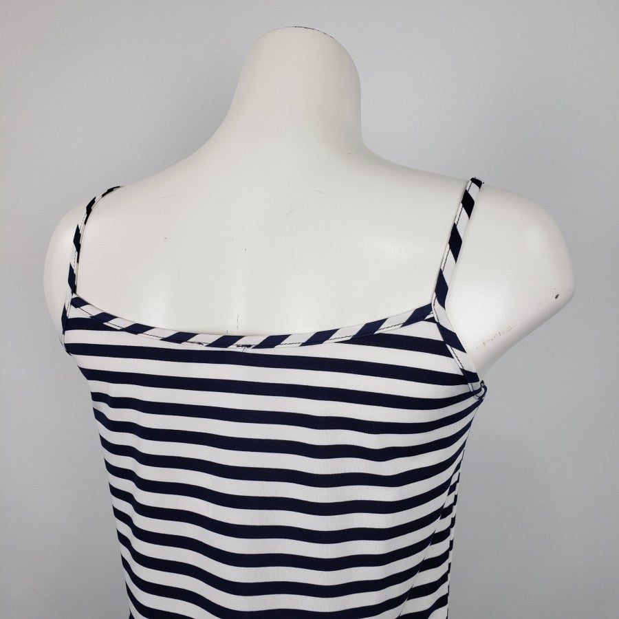 De Via Navy Striped Tank Top Size S