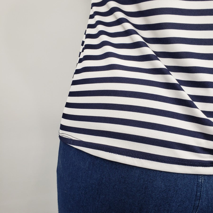 De Via Navy Striped Tank Top Size S