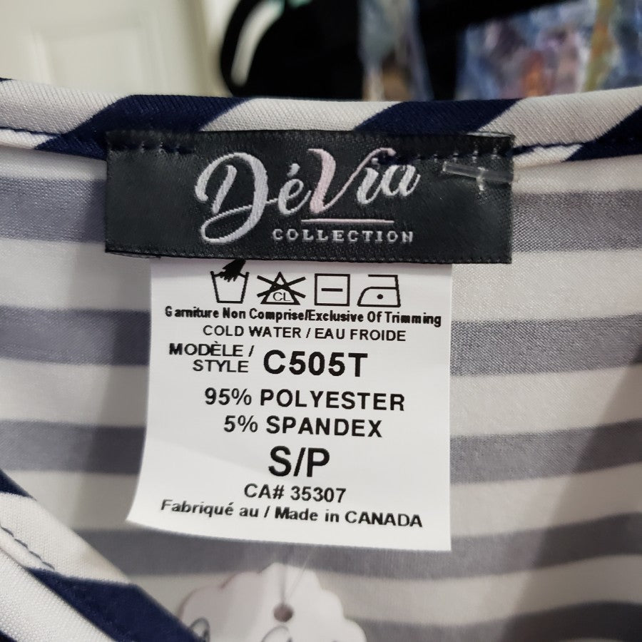 De Via Navy Striped Tank Top Size S