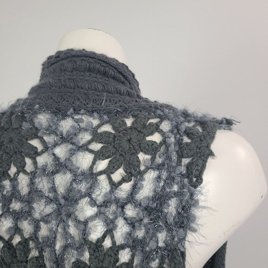 Grey Knit Wool Blend Vest Size S