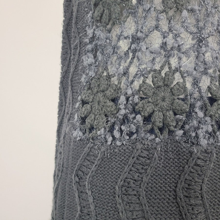Grey Knit Wool Blend Vest Size S