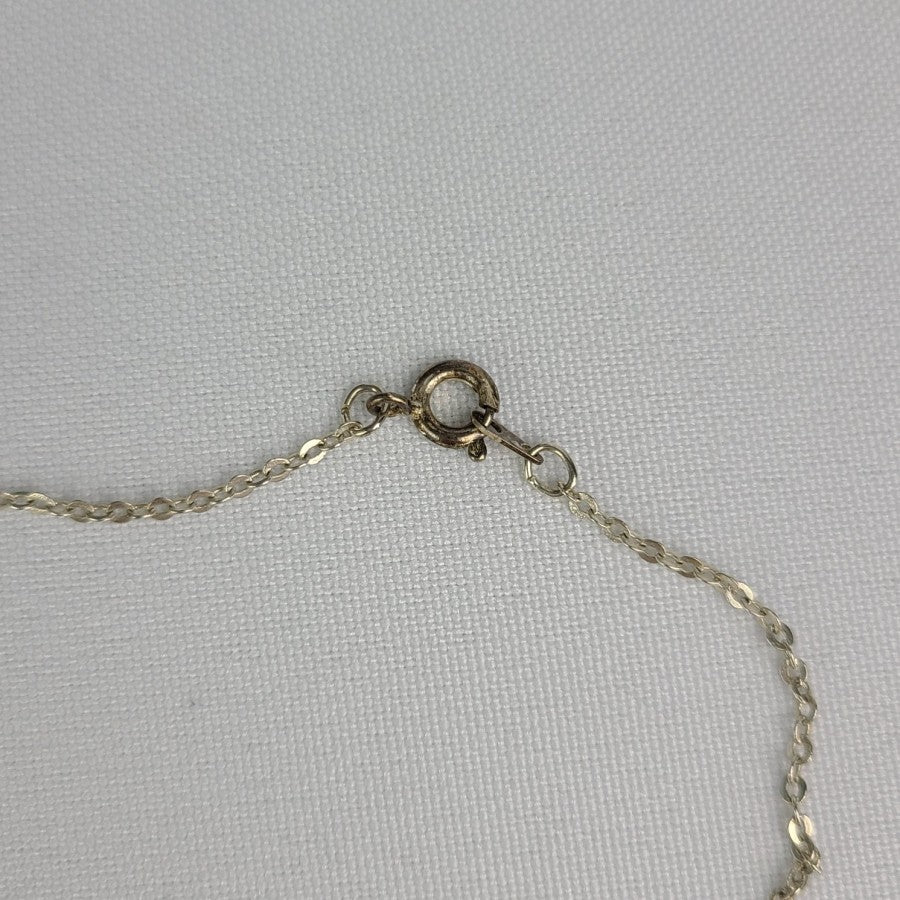 Silver Tone & Faux Pearl Necklace