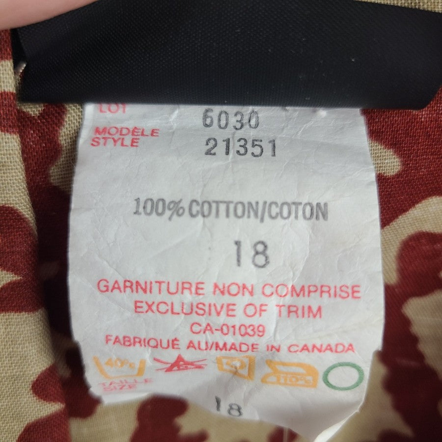 Vintage Como Brown & Yellow Cotton Top Size 18