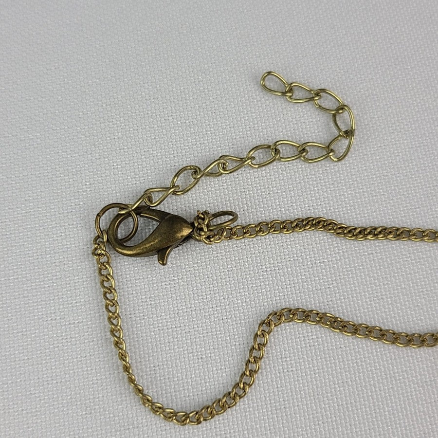 Gold Tone Natural Stone Long Necklace