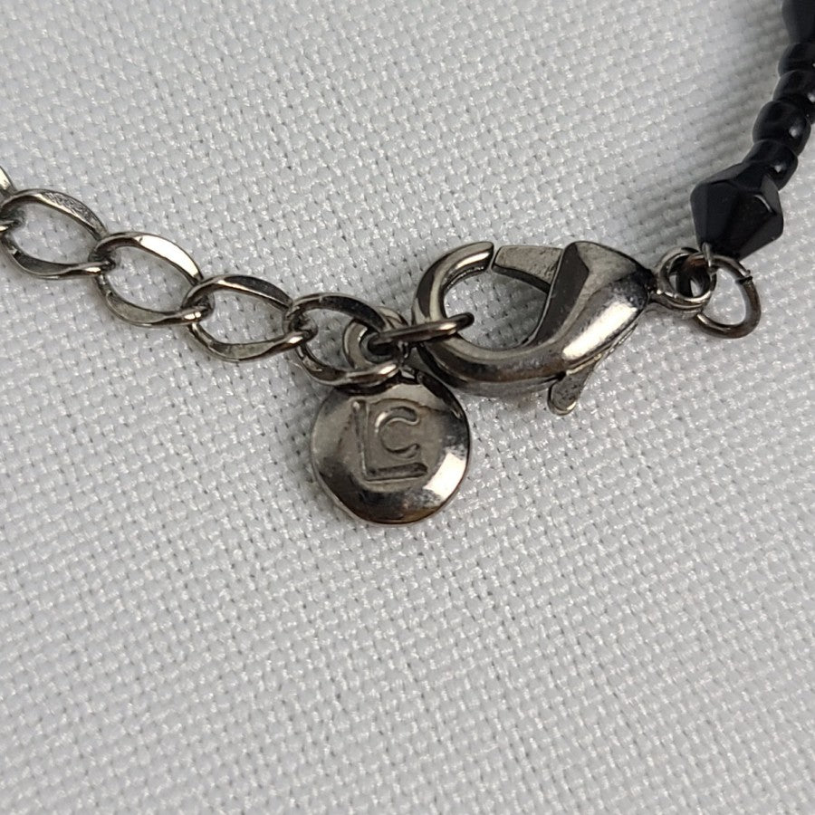 Liz Claiborne Black Rhinestone Pendant Necklace