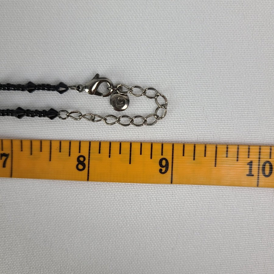 Liz Claiborne Black Rhinestone Pendant Necklace