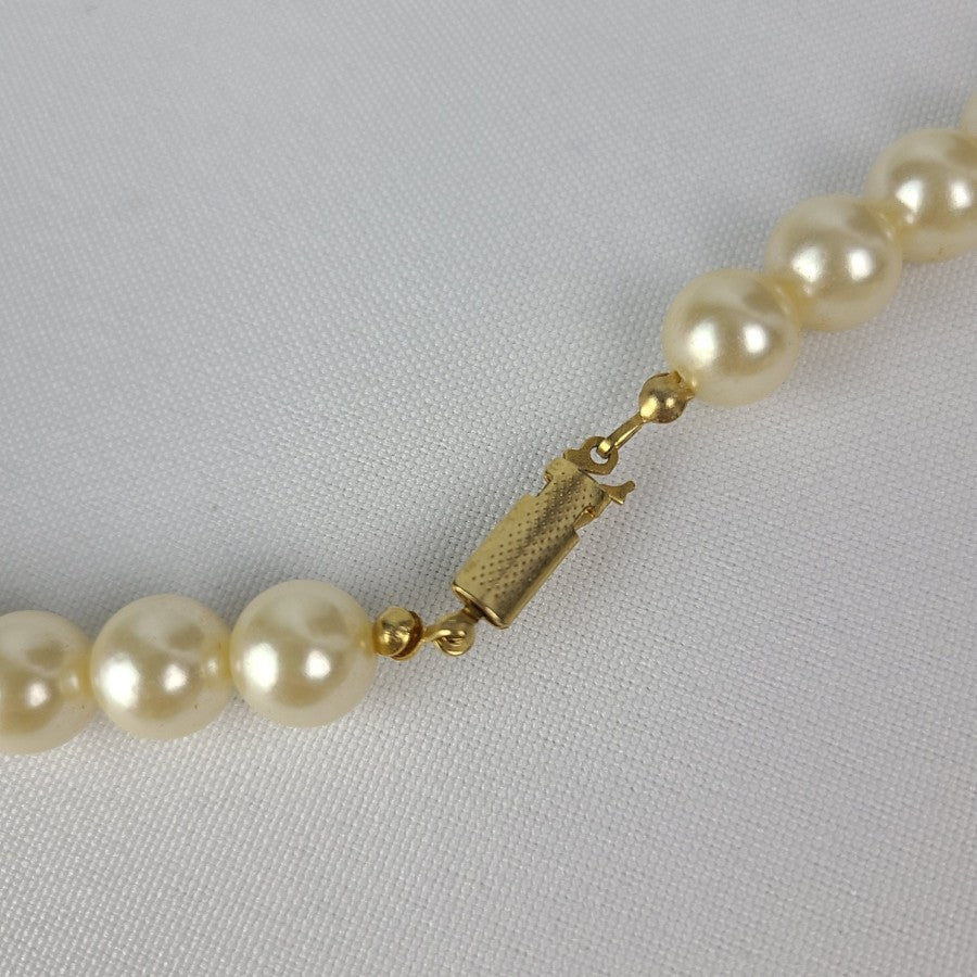Vintage Pink Pearl Beaded Pendant Necklace