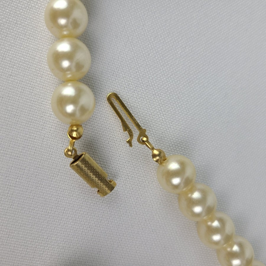 Vintage Pink Pearl Beaded Pendant Necklace