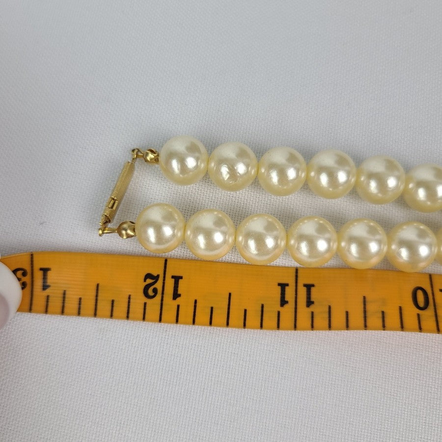 Vintage Pink Pearl Beaded Pendant Necklace