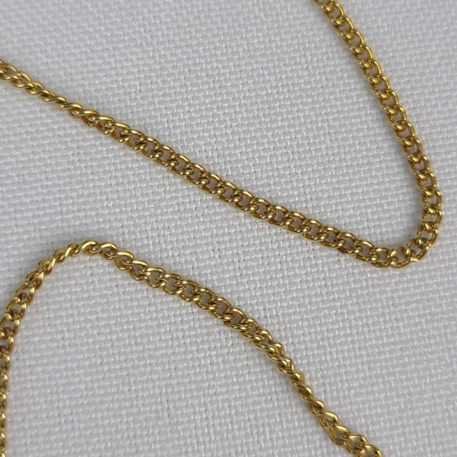 Gold Tone Rhinestone Heart Pendant Necklace