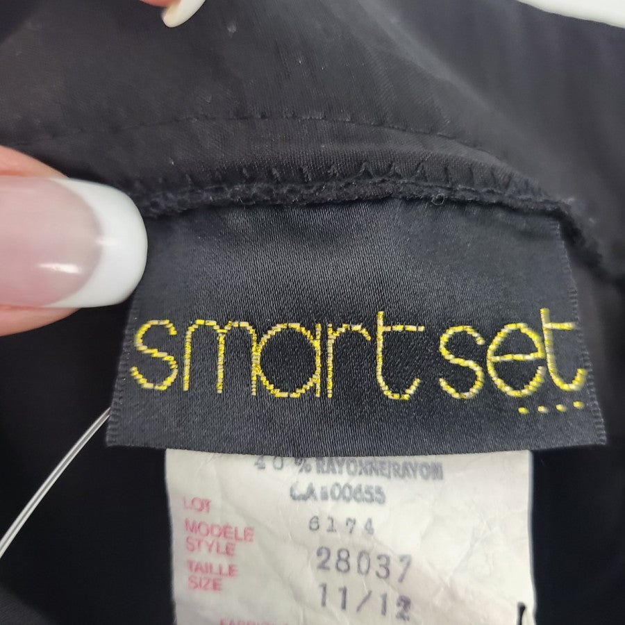 Smart Set Black Ruffle Knee Length Skirt Size S