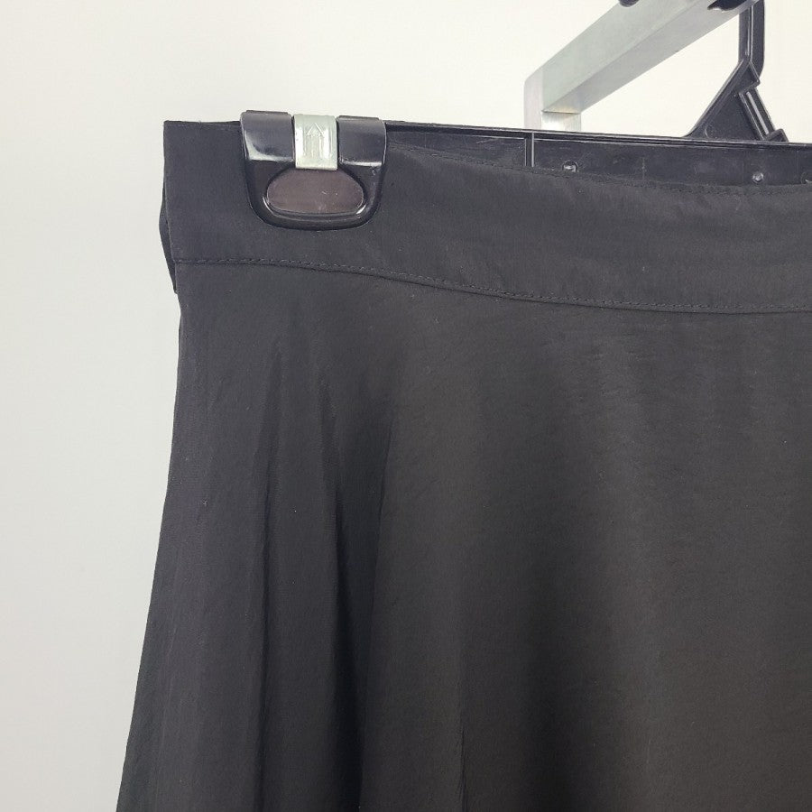 Smart Set Black Ruffle Knee Length Skirt Size S