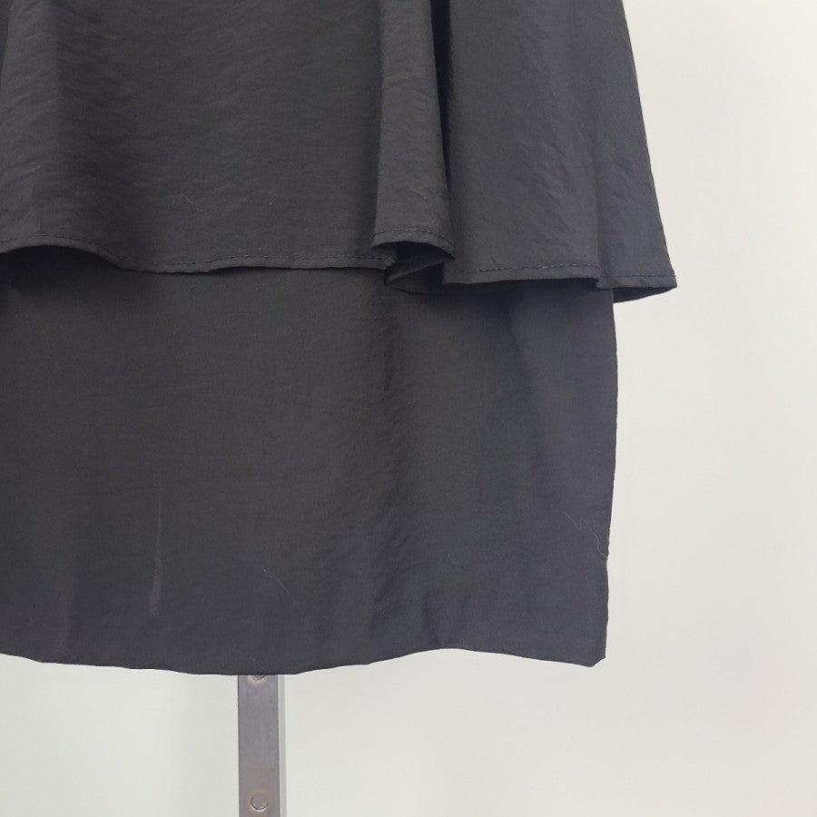 Smart Set Black Ruffle Knee Length Skirt Size S