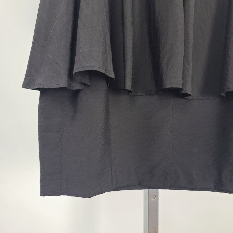 Smart Set Black Ruffle Knee Length Skirt Size S