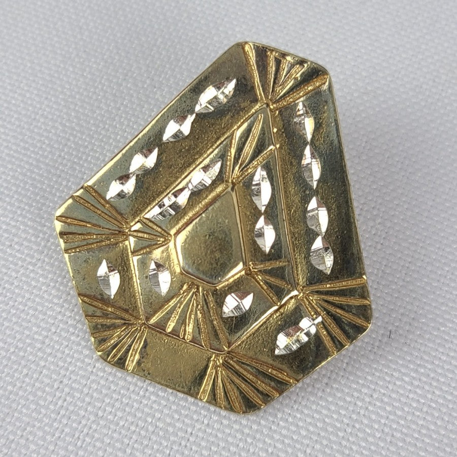 Vintage Sterling Gold Tone Diamond Shape Post Earrings