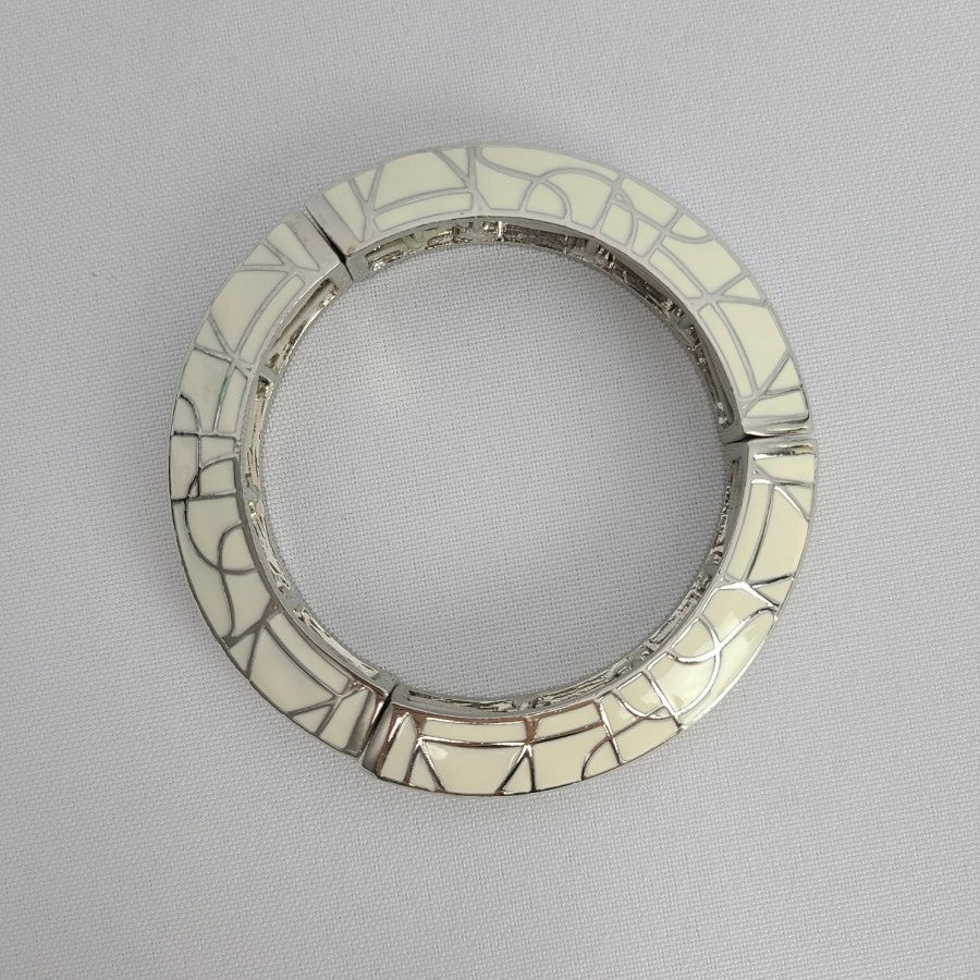 Lia Sophia Cream & Silver Stretch Bracelet