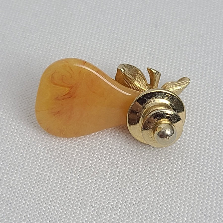 Avon Pear Fruit Gold Tone Pin Brooch