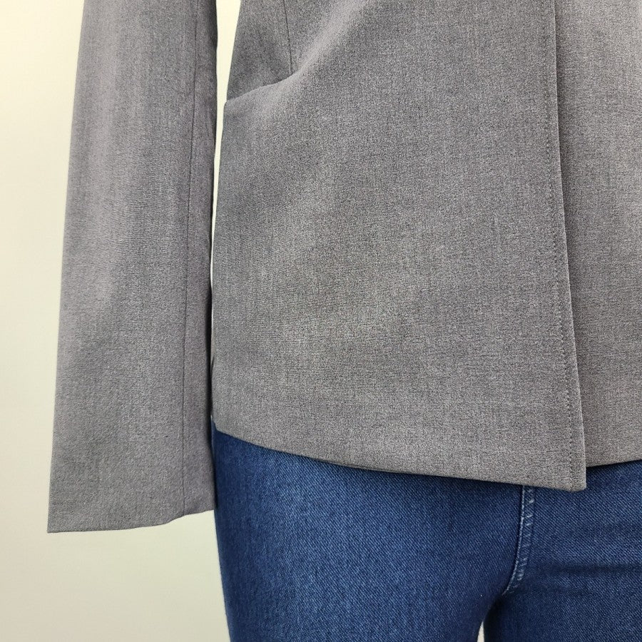 Grey Notched Collar One Button Blazer Size S