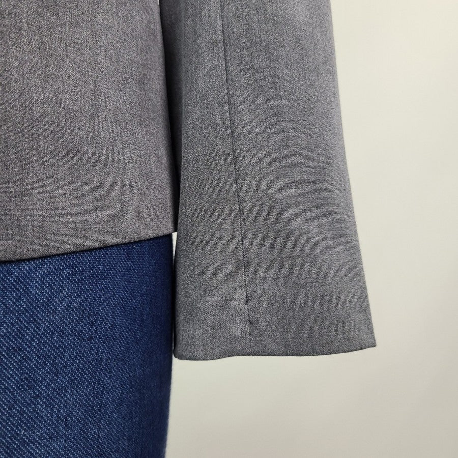 Grey Notched Collar One Button Blazer Size S
