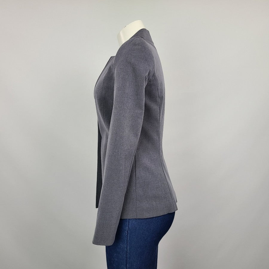 Grey Notched Collar One Button Blazer Size S