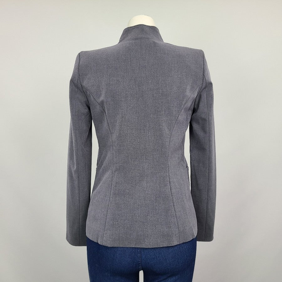 Grey Notched Collar One Button Blazer Size S