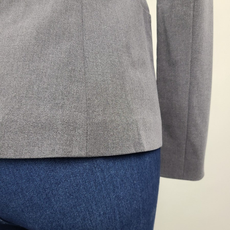 Grey Notched Collar One Button Blazer Size S