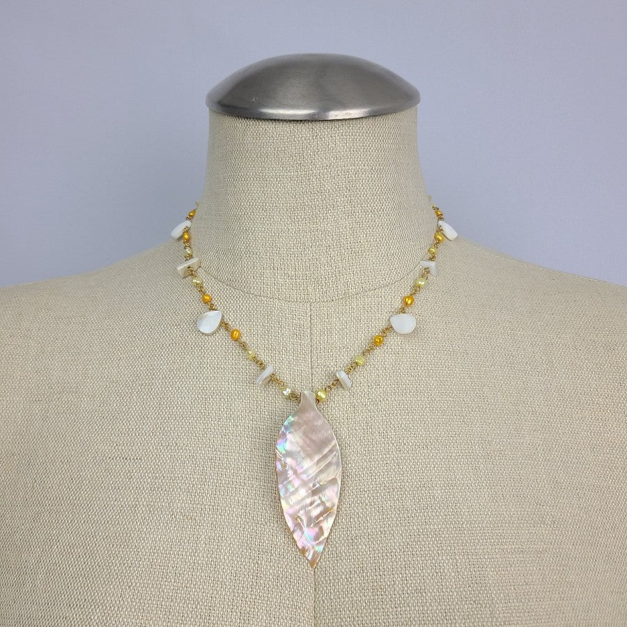 Fifth Avenue Collection Gold Tone Seashell Pendant Necklace & Earrings