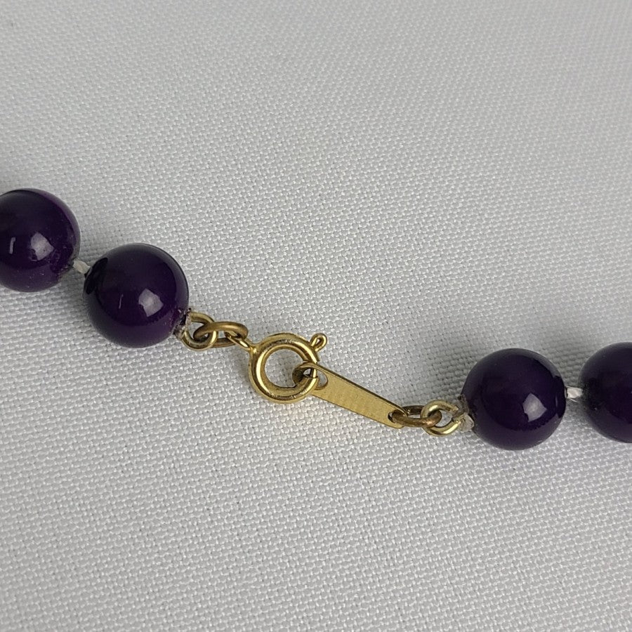Vintage Purple & Gold Collar Beaded Necklace