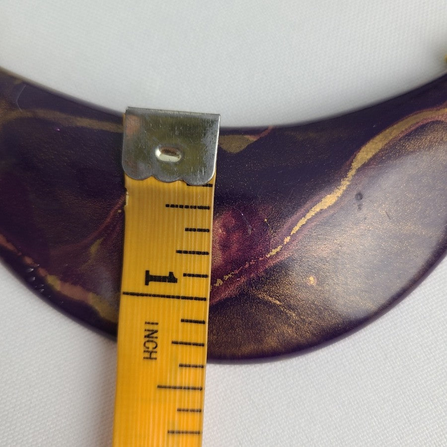 Vintage Purple & Gold Collar Beaded Necklace