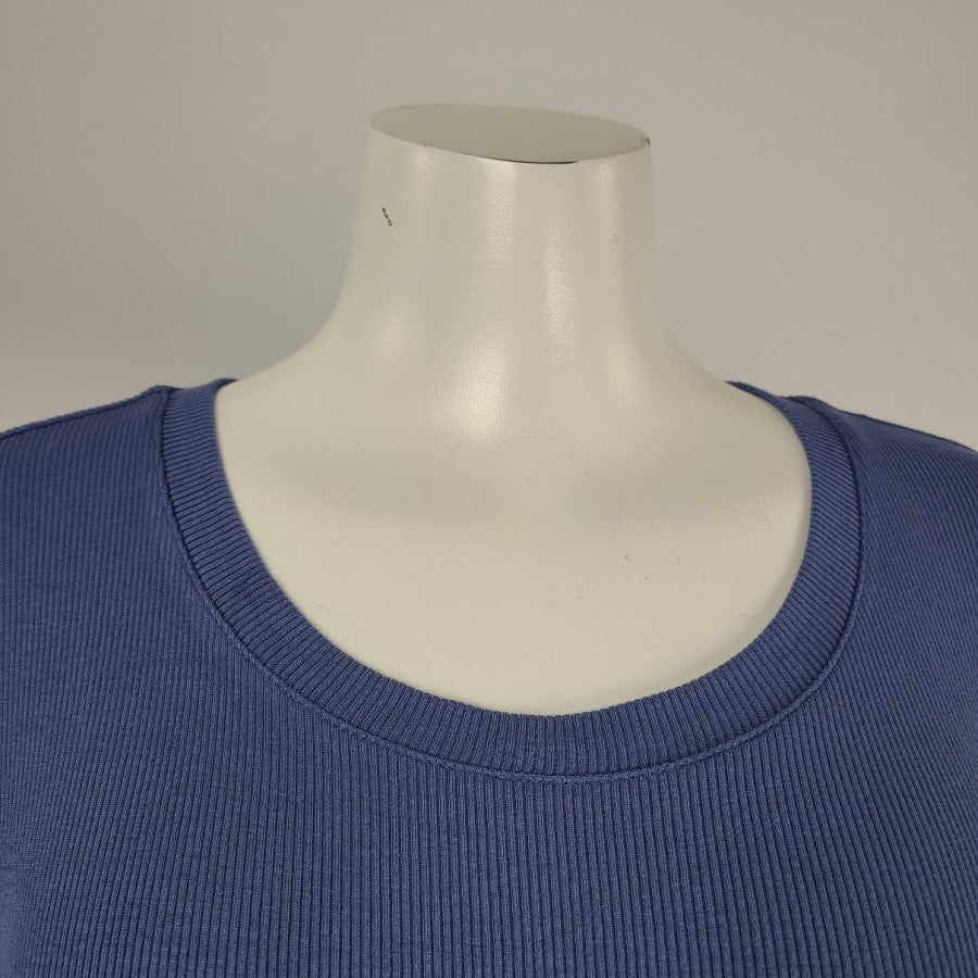 Grace & Lace Blue Ribbed Long Sleeve Tunic Top Size S/M