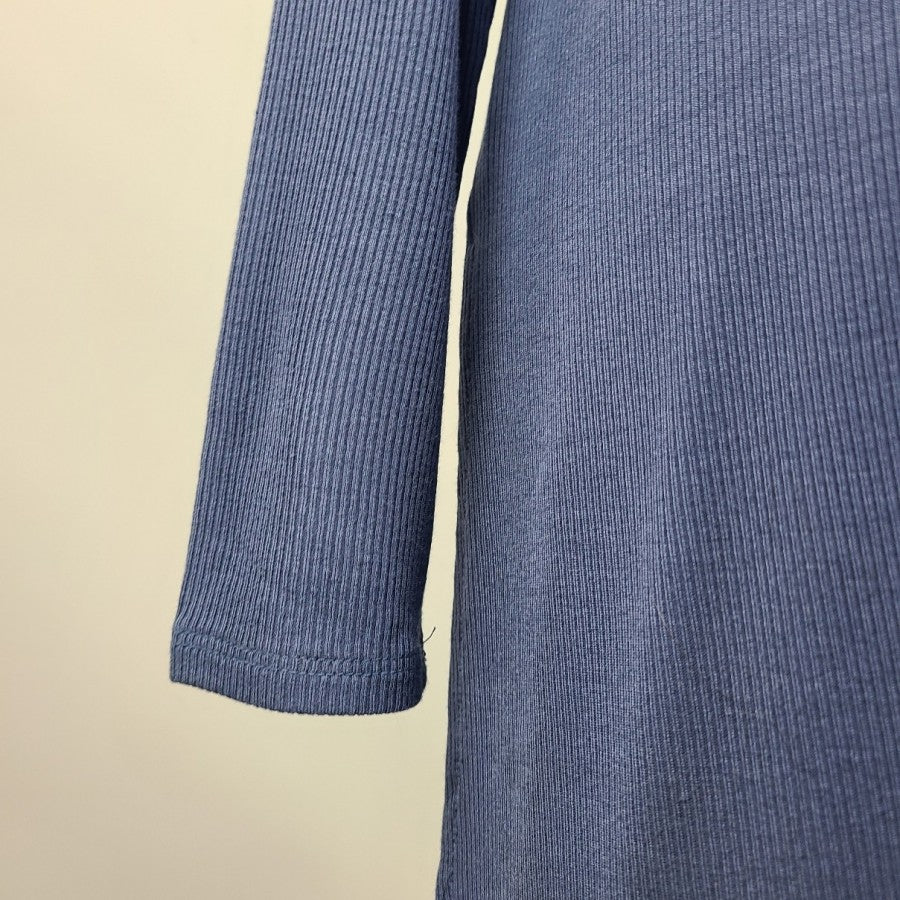 Grace & Lace Blue Ribbed Long Sleeve Tunic Top Size S/M