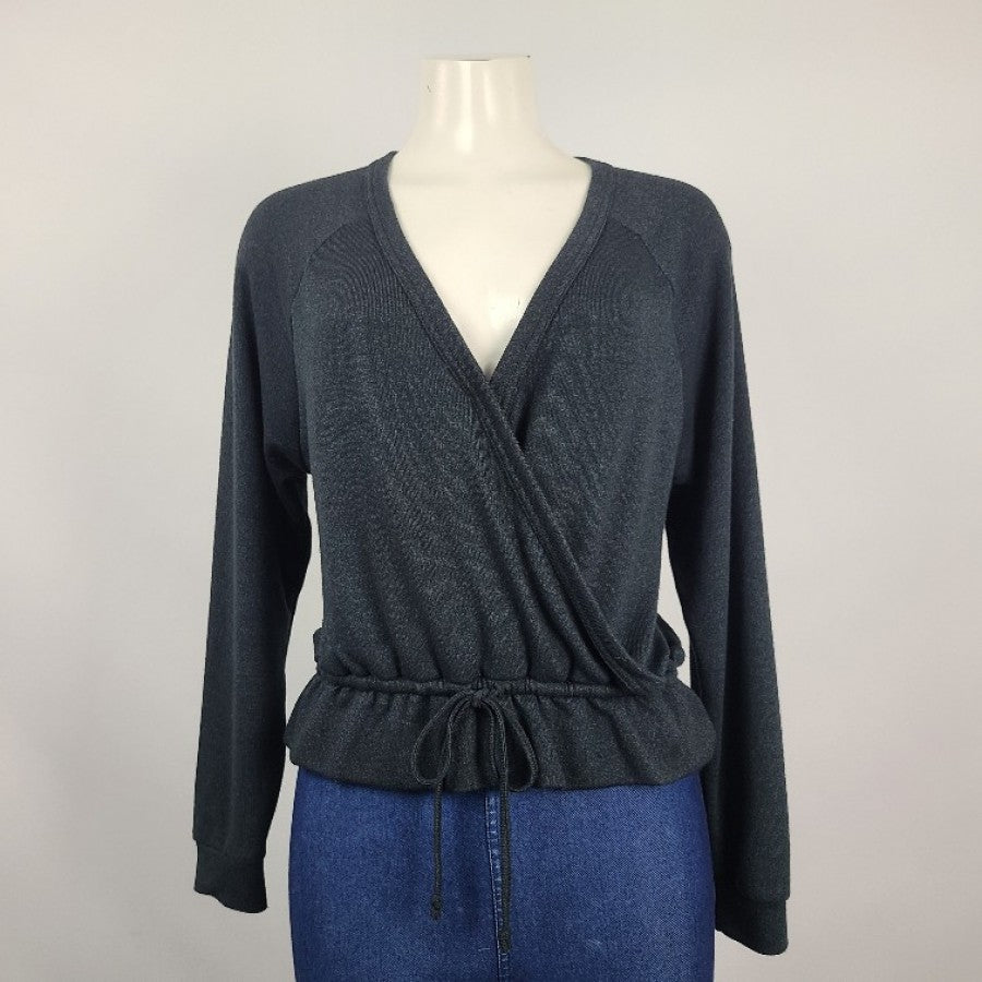 Billa Bong Grey Knit Crossover Soft Top Size M