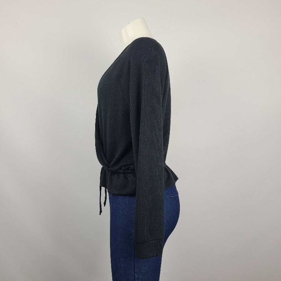 Billa Bong Grey Knit Crossover Soft Top Size M