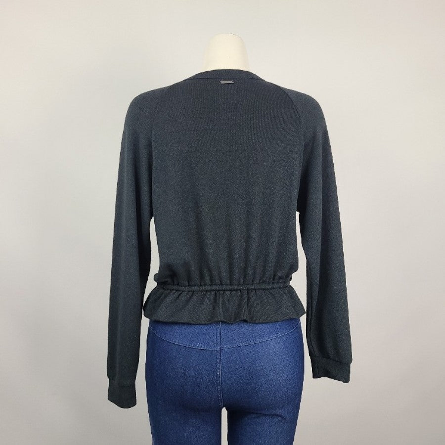 Billa Bong Grey Knit Crossover Soft Top Size M