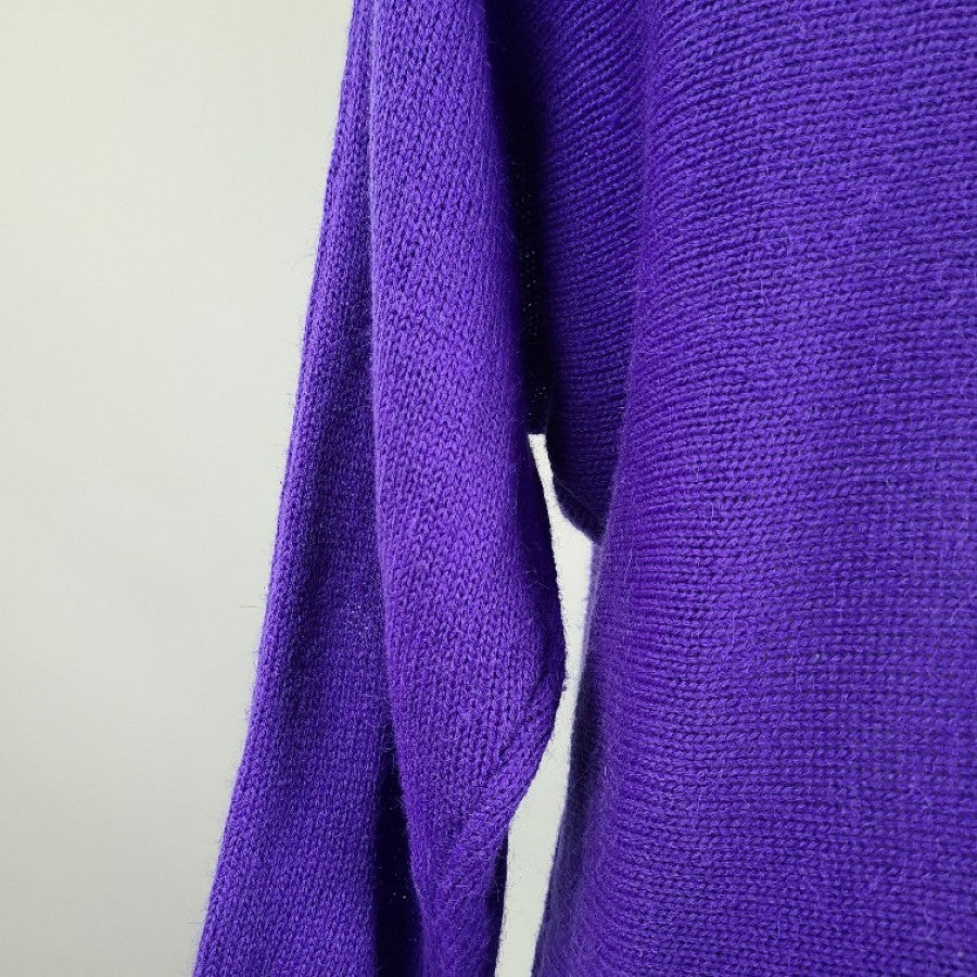 Vintage Impromptu Purple Sequined Flower Sweater Size M/L