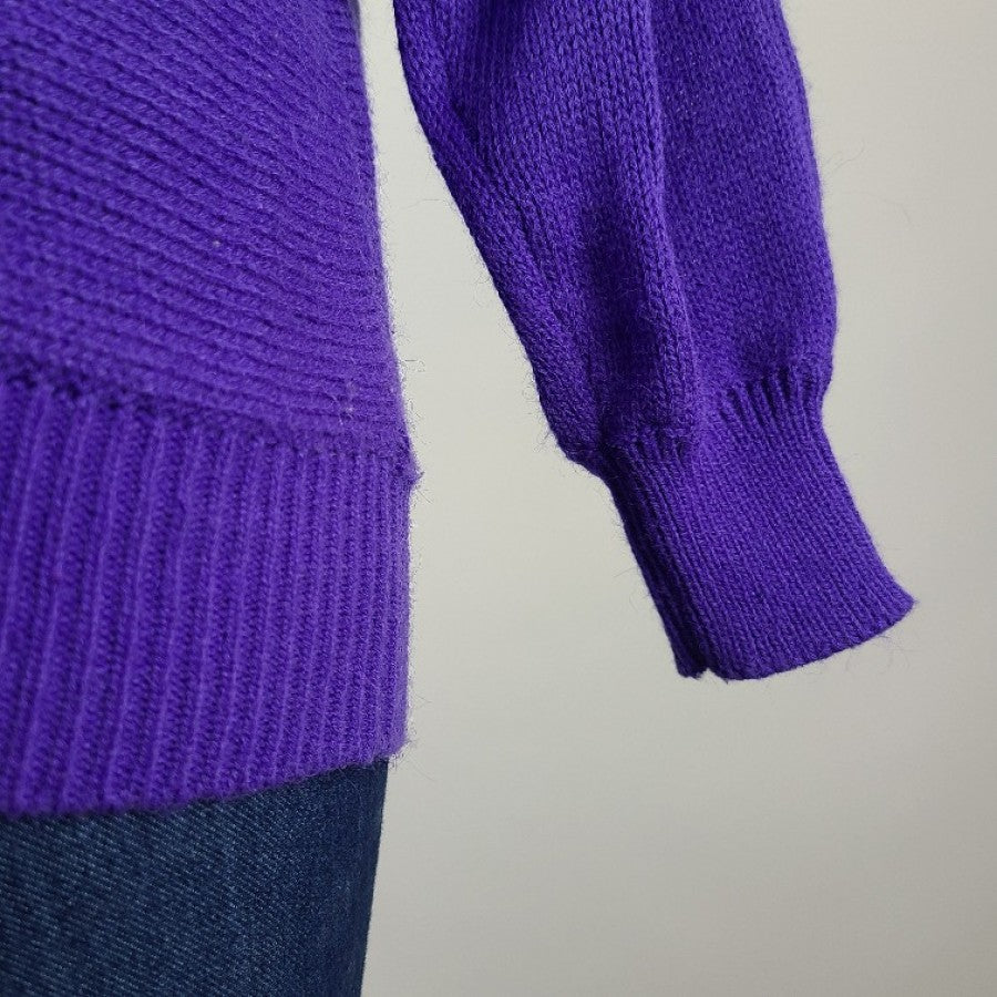 Vintage Impromptu Purple Sequined Flower Sweater Size M/L