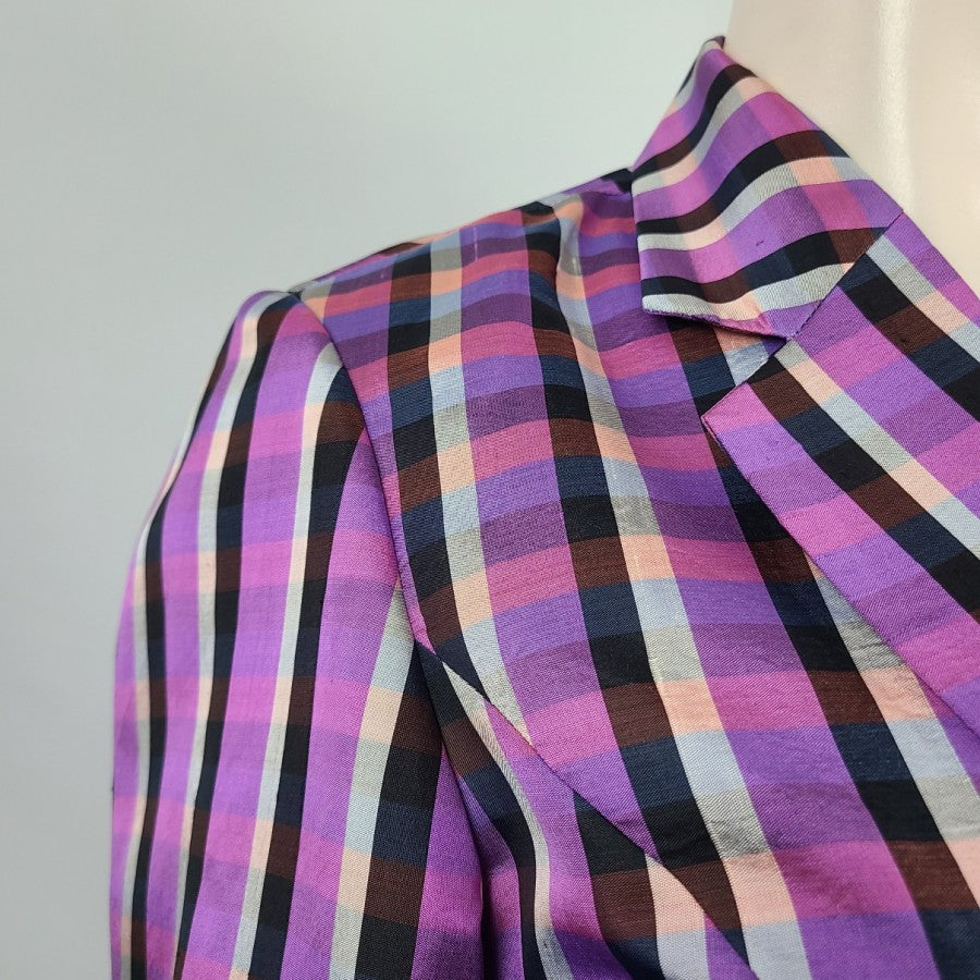 Vintage Purple Plaid Blazer Size XL