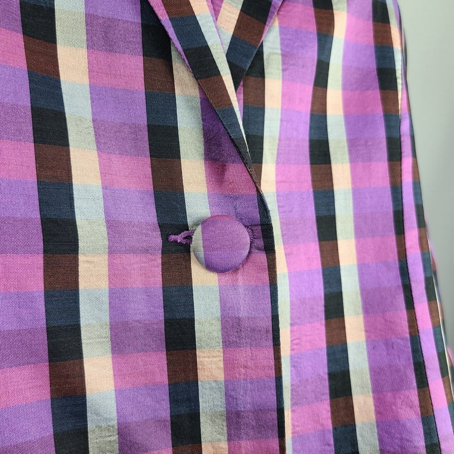 Vintage Purple Plaid Blazer Size XL