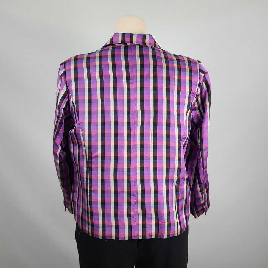 Vintage Purple Plaid Blazer Size XL