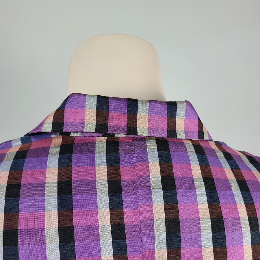 Vintage Purple Plaid Blazer Size XL