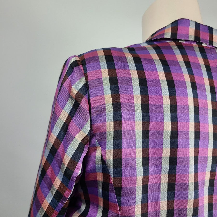 Vintage Purple Plaid Blazer Size XL