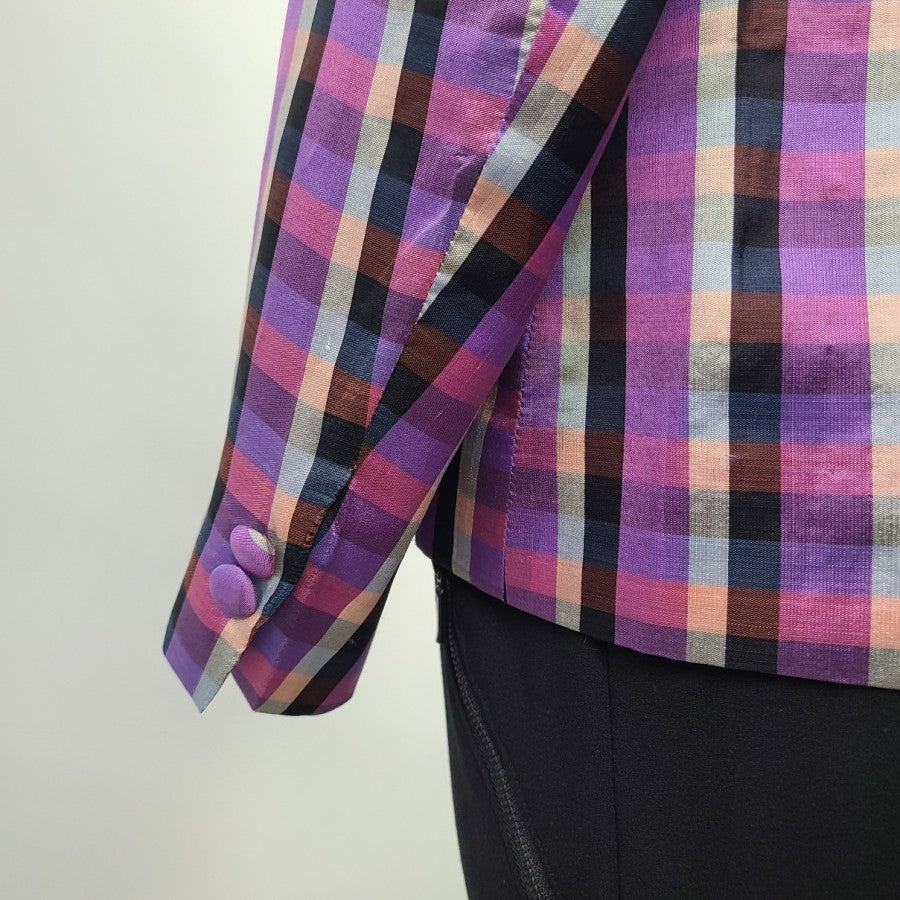 Vintage Purple Plaid Blazer Size XL