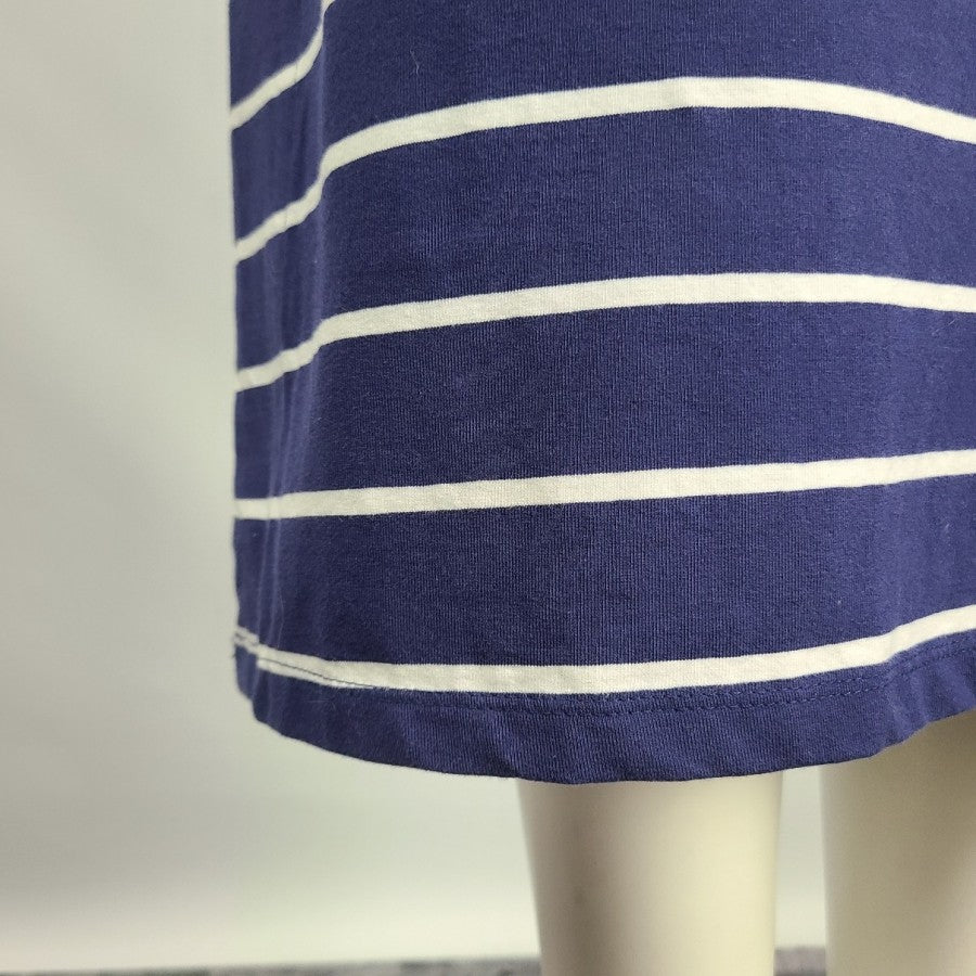 Blue & Red Striped Midi Dress Size M