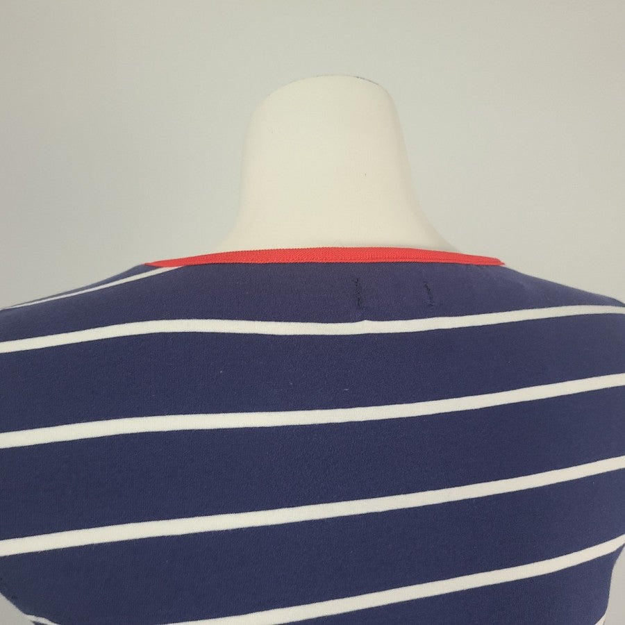 Blue & Red Striped Midi Dress Size M