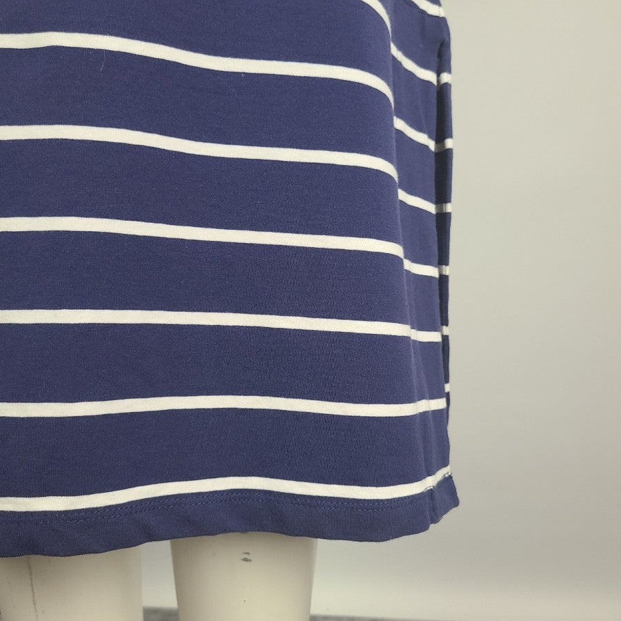 Blue & Red Striped Midi Dress Size M