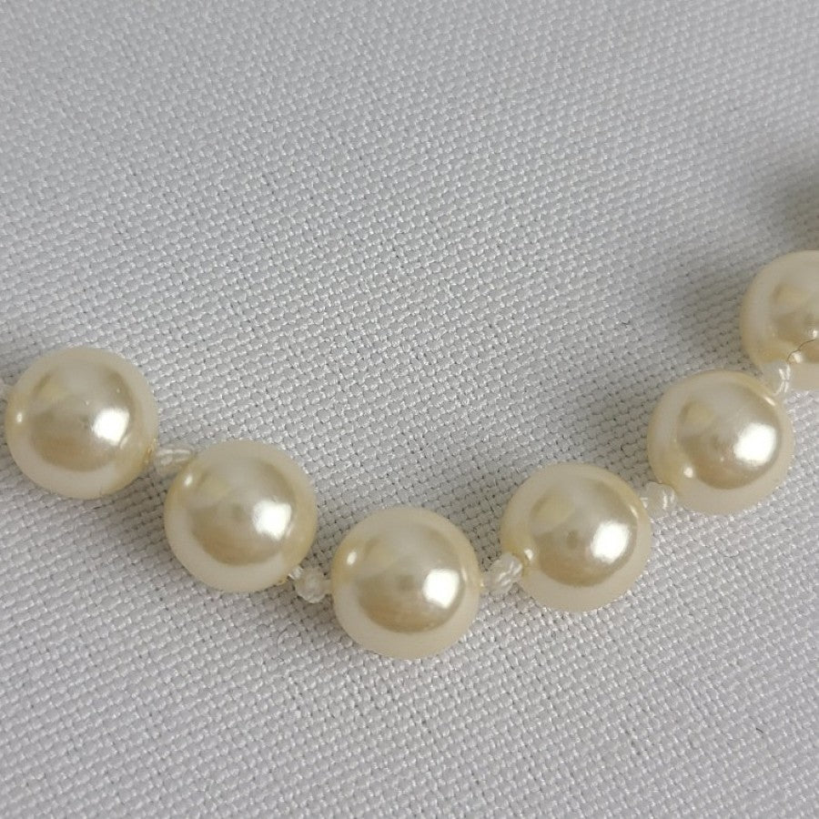 Vintage Hand Knotted Faux Pearl Necklace
