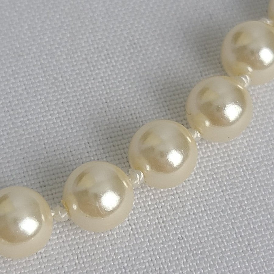 Vintage Hand Knotted Faux Pearl Necklace