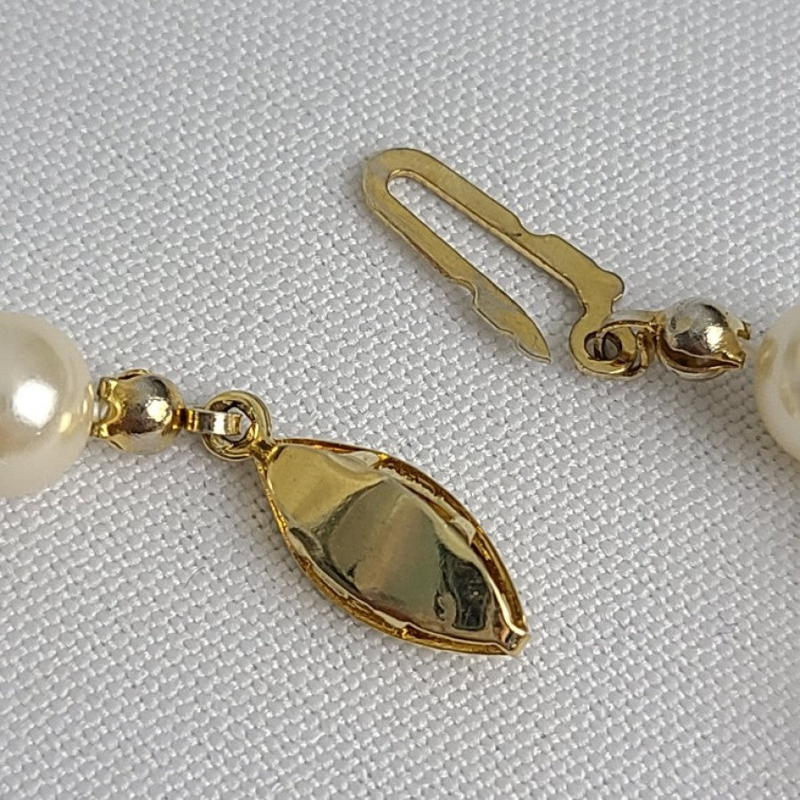 Vintage Hand Knotted Faux Pearl Necklace